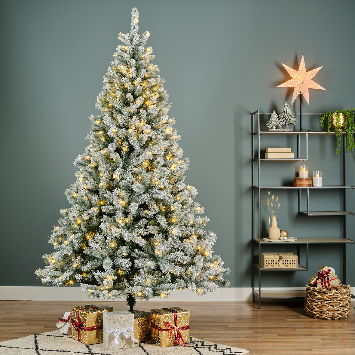 Everlands 7ft Pre Lit ‘Frosted Canada Spruce'