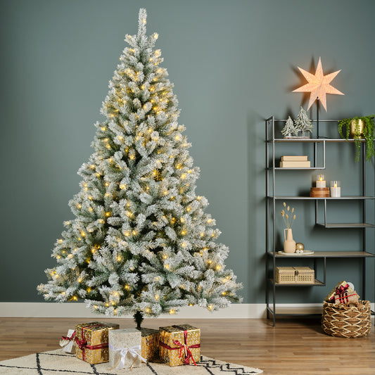 Everlands 7ft Pre Lit ‘Frosted Canada Spruce'