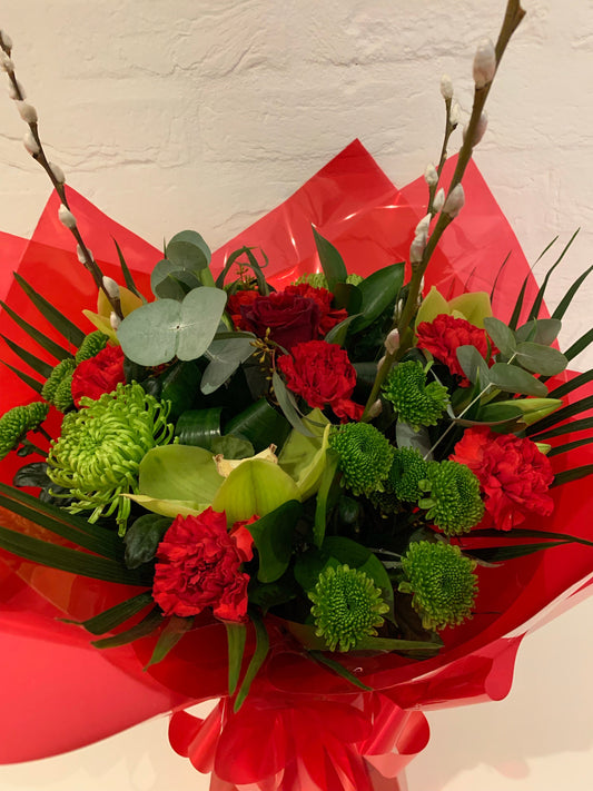 Festive Flowers - Box Hand Tied Arrangement