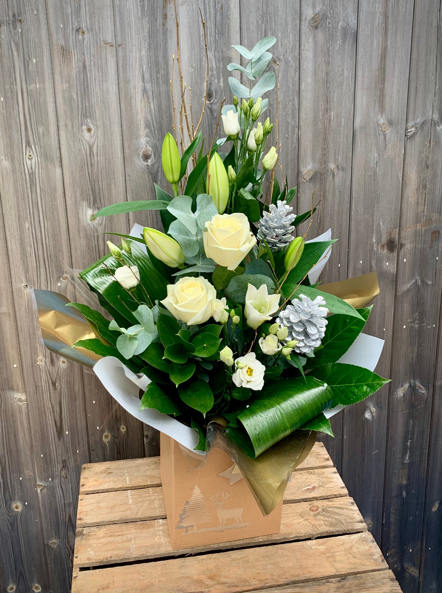 Festive Flowers - White & Silver Arrangement