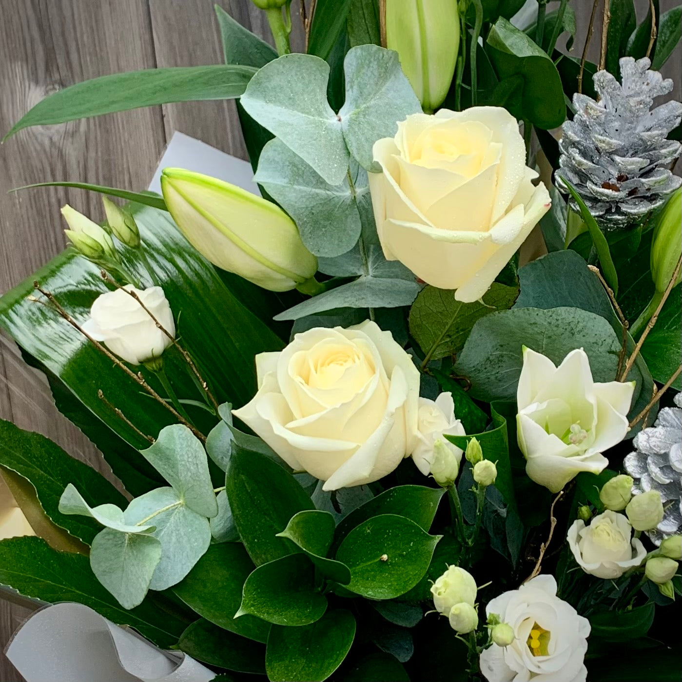 Festive Flowers - White & Silver Arrangement